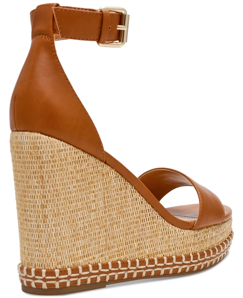 Dv Dolce Vita Women's Tammara Ankle-Strap Platform Whipstitch Wedge Sandals