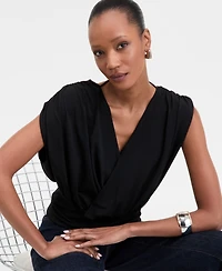 I.n.c. International Concepts Women's Surplice V-Neck Top, Exclusively at Macy's