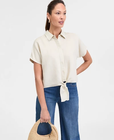 I.n.c. International Concepts Women's Tie-Front Blouse