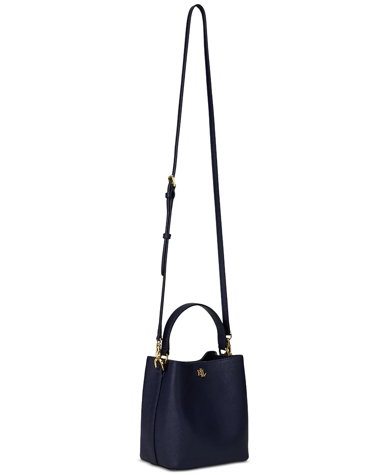 Lauren Ralph Crosshatch Leather Mini Reese Bucket Bag