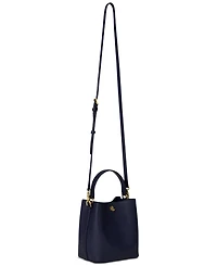 Lauren Ralph Crosshatch Leather Mini Reese Bucket Bag