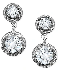 Giani Bernini Cubic Zirconia Rope Frame Double Drop Earrings in 18k Gold-Plated Sterling Silver, Exclusively at Macy's