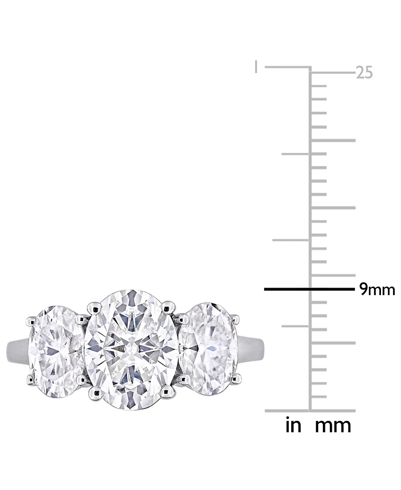 Macy's Moissanite Three Stone Ring (4 ct. t.w.) in Sterling Silver