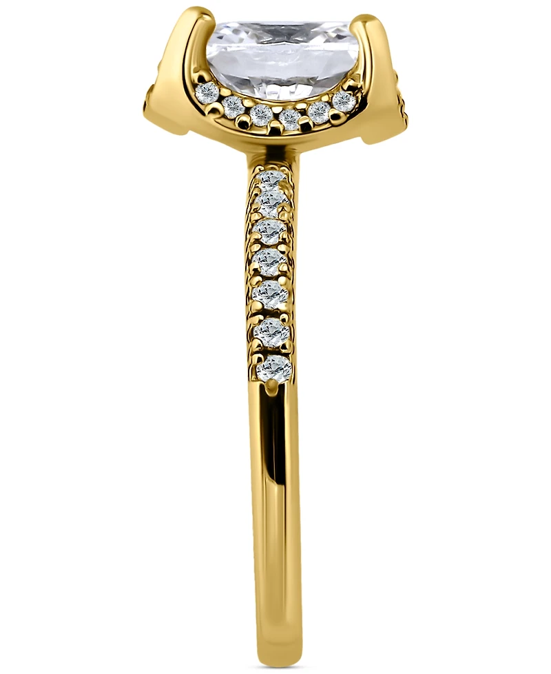 Giani Bernini Cubic Zirconia Oval Halo Ring 18k Gold-Plated Sterling Silver, Exclusively at Macy's