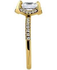 Giani Bernini Cubic Zirconia Oval Halo Ring 18k Gold-Plated Sterling Silver, Exclusively at Macy's