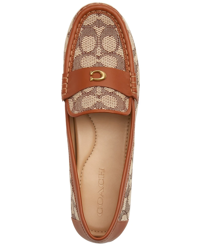 Coach Women's Sculpted C Leather Driver Loafer Flats