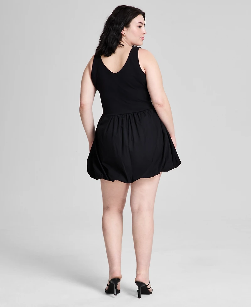 And Now This Trendy Plus Size Cotton Bubble Mini Dress, Exclusively at Macy's