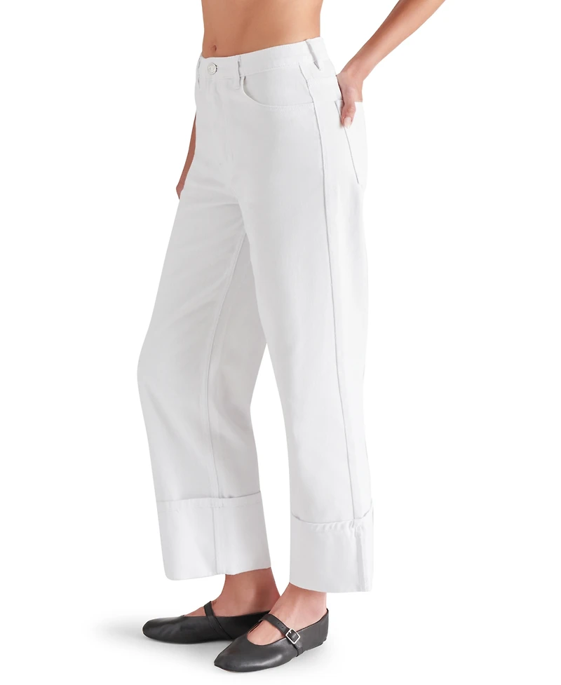 Steve Madden Women's Noeli Wide-Leg Cuffed Jeans