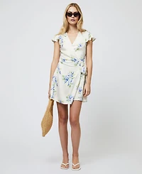 French Connection Women's Ennis Vivian Satin Wrap Mini Dress