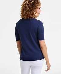 Jm Collection Women's Embellished Elbow-Sleeve Sweater, Exclusively at Macy's