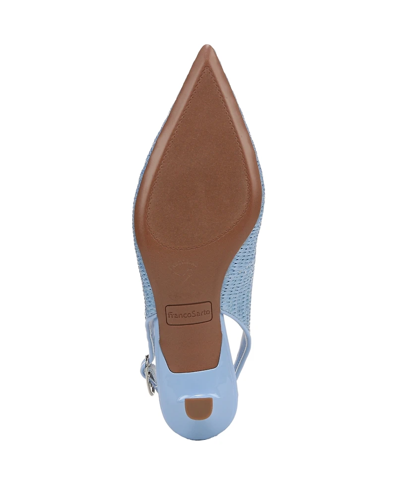 Franco Sarto Women's Marlow 3 Pointed Toe Slingback Kitten Heel Pumps
