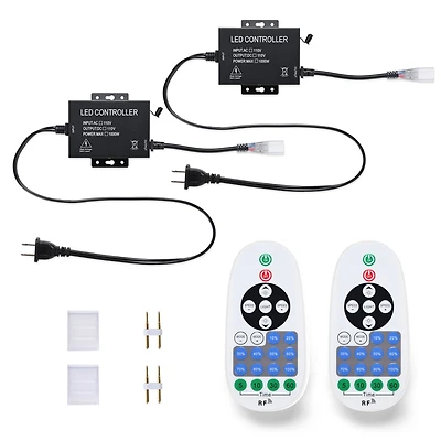 DELight Del-CON01 2 Pack Controller with 23-Key Remote for Neon Lights Models Del-D50W, Del-D100W