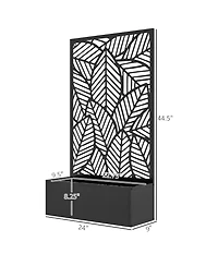 Outsunny Outdoor Privacy Screen with Raised Garden Bed, Metal,