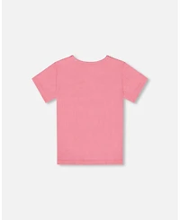 Deux par Baby Girls Crinkle Short Sleeve Top Candy Pink