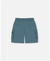 Deux par Deux Toddler Boys Parachute Cargo Pocket Shorts Dark Teal - Toddler|Child