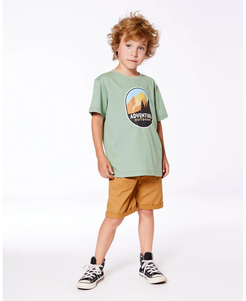 Deux par Deux Big Boys Stretch Twill Short Tan