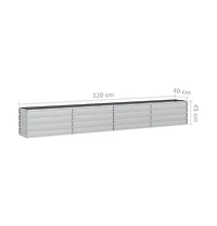 Garden Raised Bed 126"x15.7"x17.7" Galvanized Steel Silver