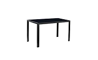 Simple Assembled Tempered Glass & Iron Dinner Table