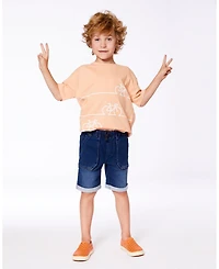 Deux par Deux Toddler Boys French Terry Denim Short Dark Denim Blue - Toddler|Child