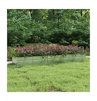 Garden Raised Bed 157.5"x31.5"x17.7" Galvanized Steel Silver