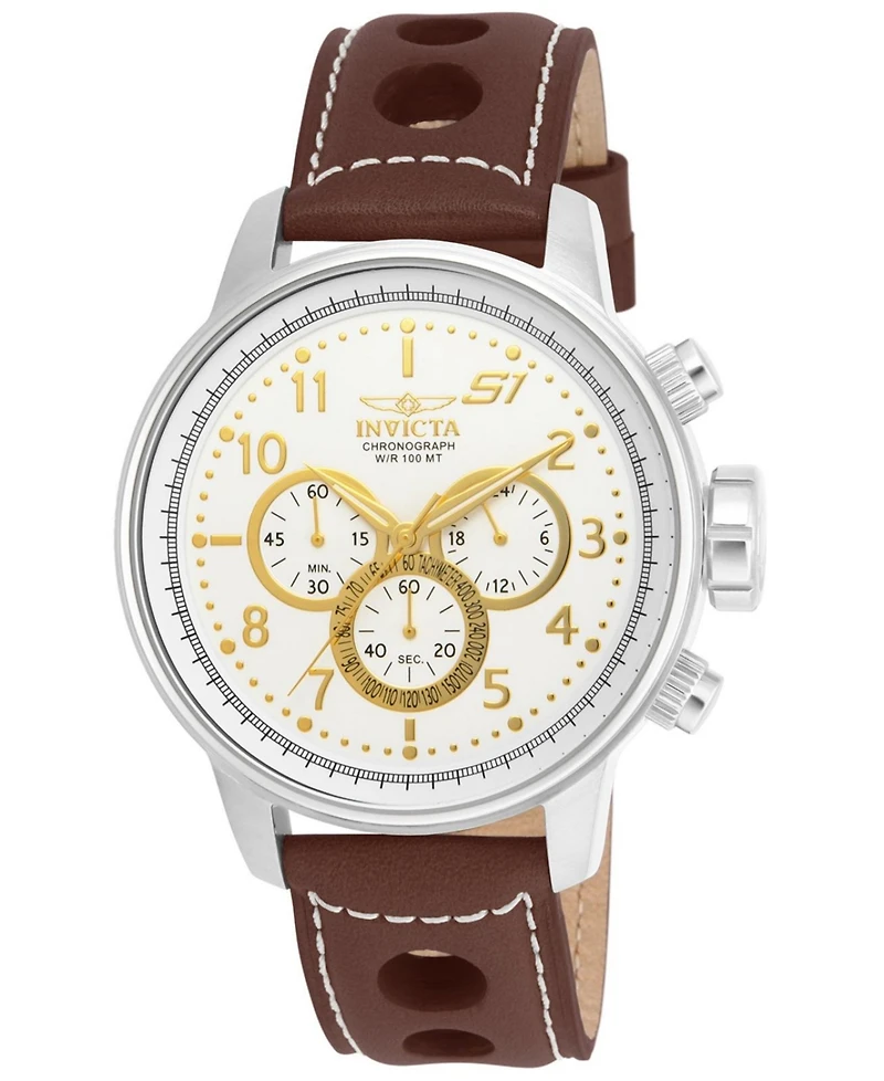 Invicta Men's 16010 S1 Rally Quartz Multifunction Gold, Antique Silver Dial Watch