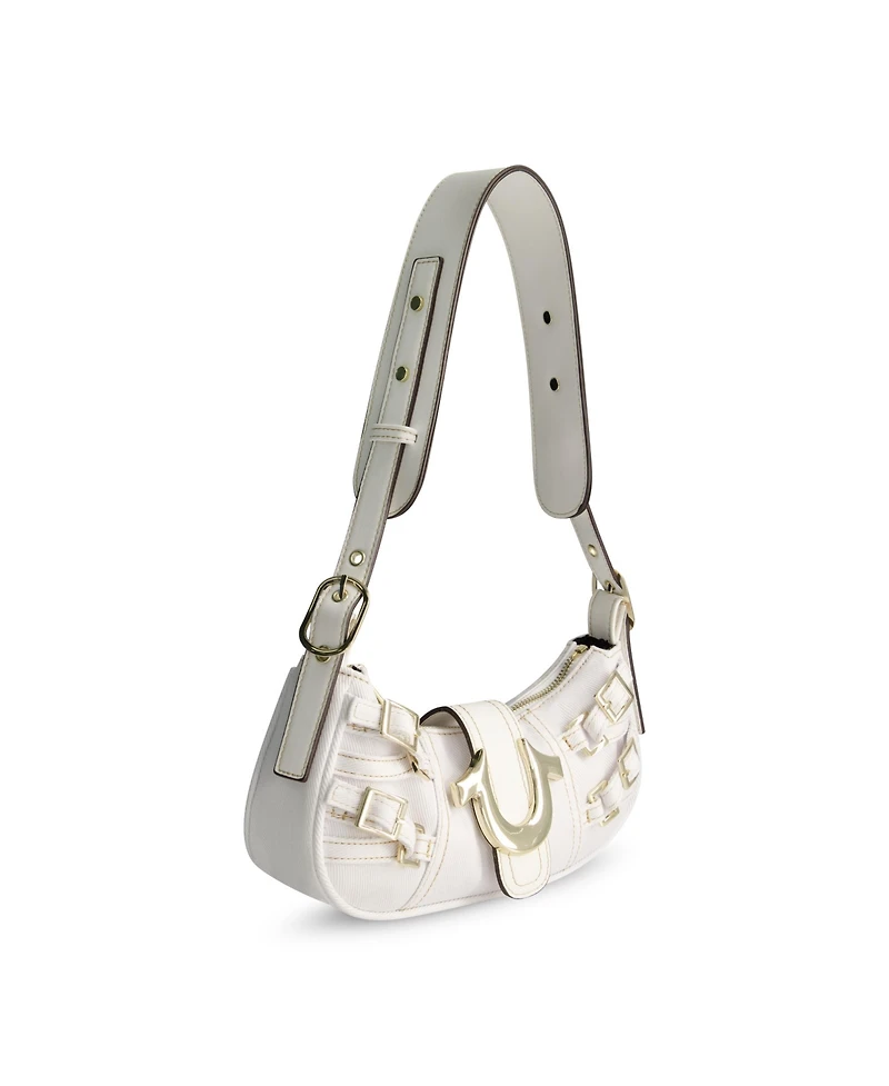 True Religion Multi Strap Denim Shoulder Bag