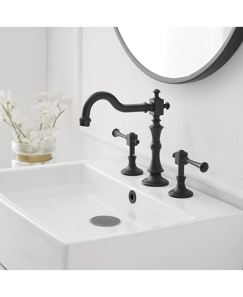 8 in. Widespread Double Handle 3 Hole Bathroom Faucet