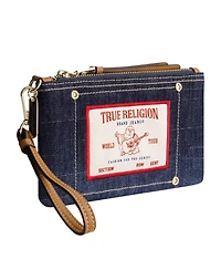 True Religion Buddha Patch Denim Wristlet
