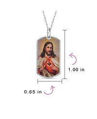Bling Jewelry Oval Sacred Heart Jesus Pendant Necklace in Sterling Silver