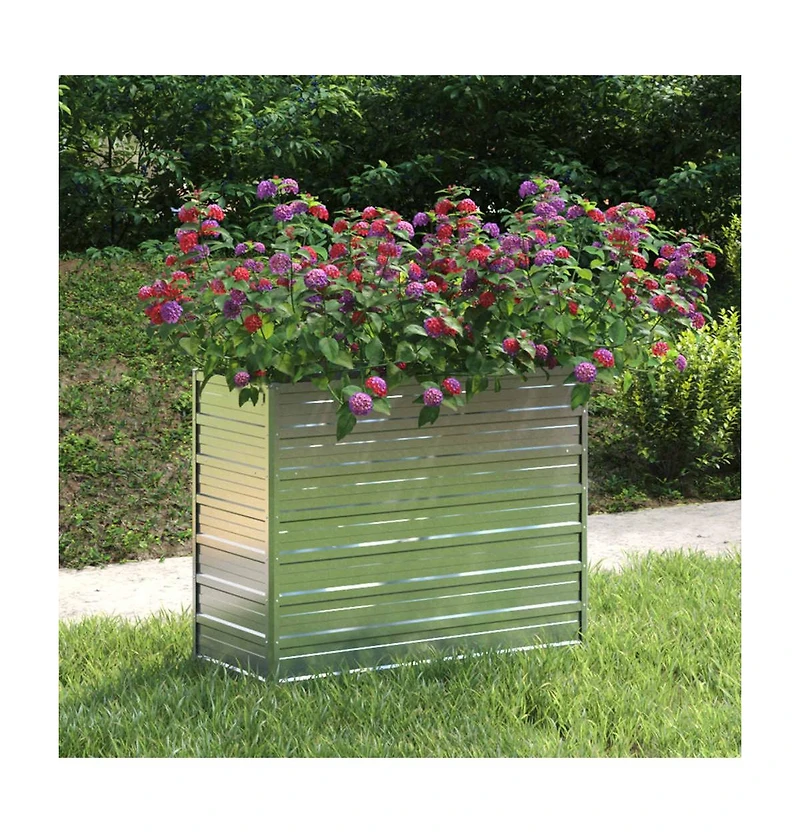 Garden Raised Bed 39.4"x15.7"x30.3" Galvanized Steel Silver