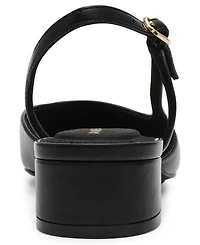 Anne Klein Women's Nia Block Heel Cap Toe Slingback Flats