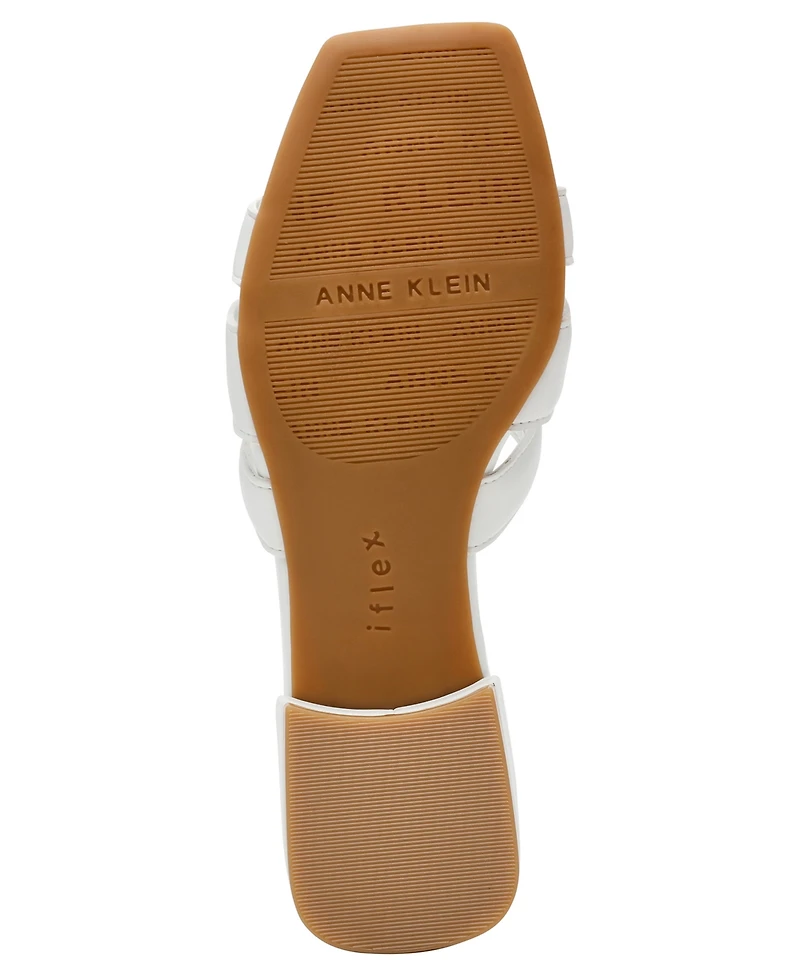Anne Klein Women's Loyal Square Toe Slide Flat Sandals