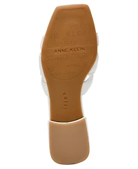 Anne Klein Women's Loyal Square Toe Slide Flat Sandals