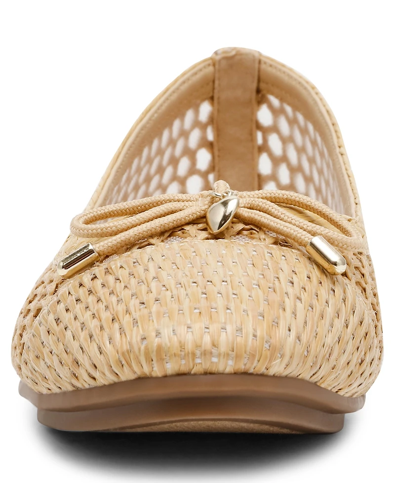 Anne Klein Women's Luci Raffia Cap Toe Ballet Flats