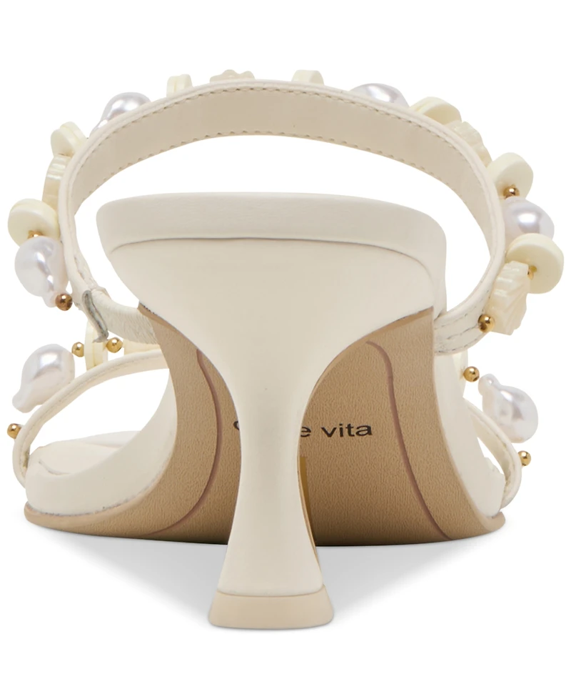 Dolce Vita Women's Grason Beaded Double-Band Kitten-Heel Dress Sandals