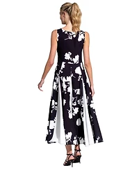 HotSquash London Women's Box Pleat Midi Dress with Contrast Skirt