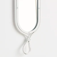 58.5"H x 0.75"D x 7.75"W Silver Framed Tall Narrow Full Length Wall Mirrors Set of 2