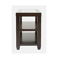 Urban Icon Contemporary Glass Inlay Chair Side End Table with Storage