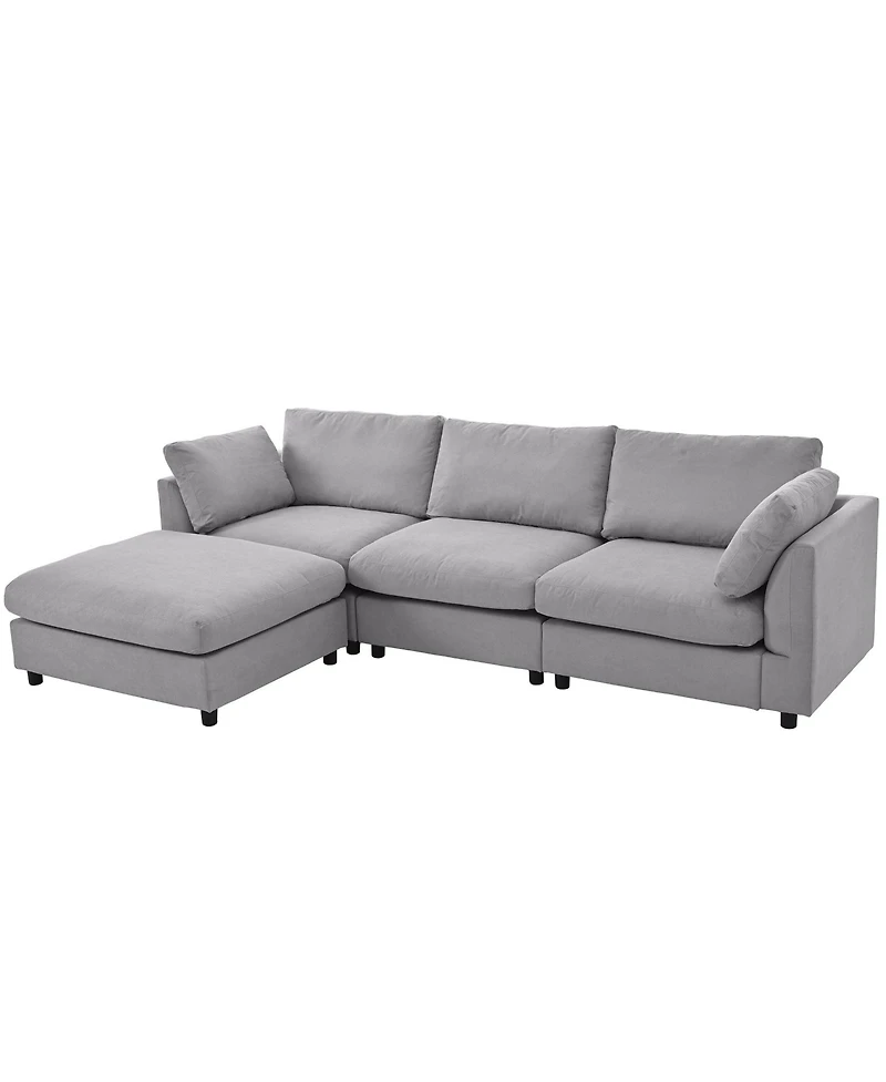 Upholstery Convertible Sectional Sofa, L Shaped Couch with Reversible Chaise