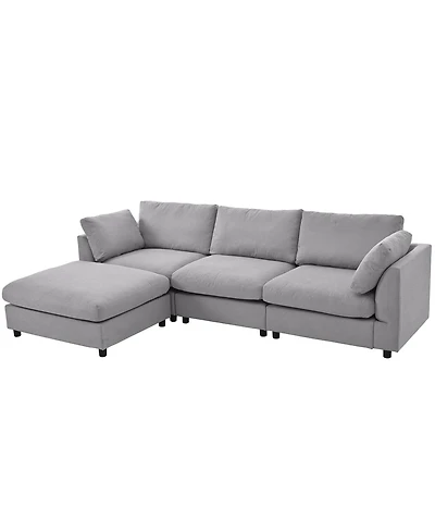 Upholstery Convertible Sectional Sofa, L Shaped Couch with Reversible Chaise