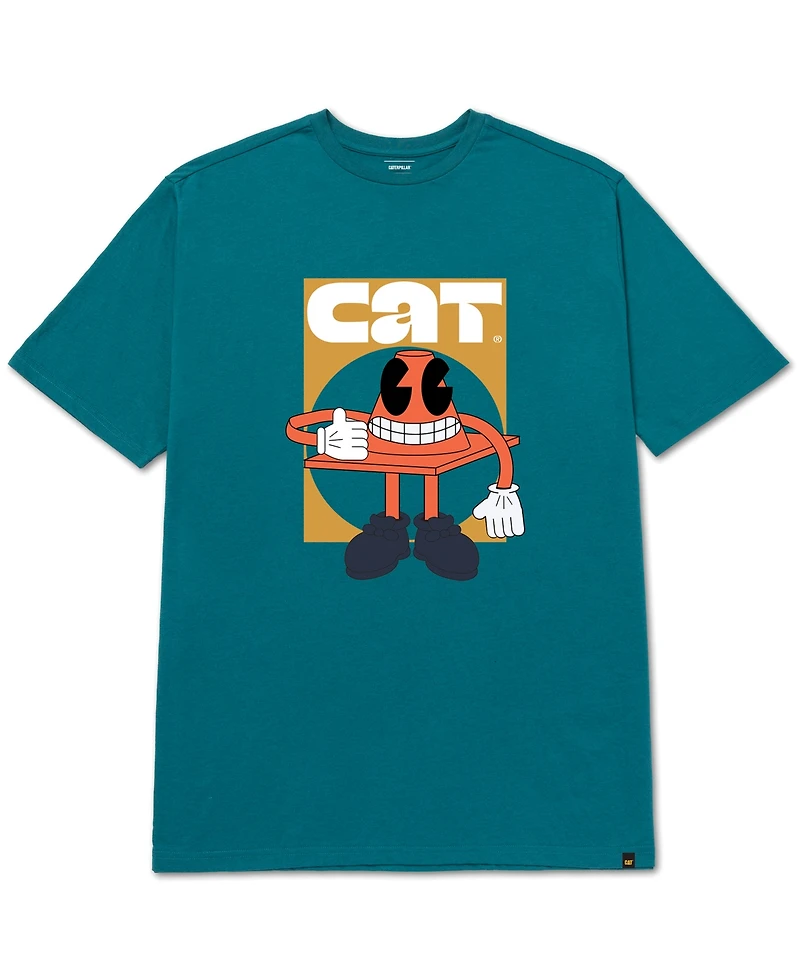 Cat Men's Crewneck Logo Graphic T-Shirt