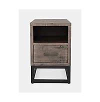 East Hampton Distressed Solid Wood Usb Charging Chairside Table