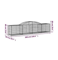 Arched Gabion Basket 118.1"x19.7"x23.6"/31.5" Galvanized Iron