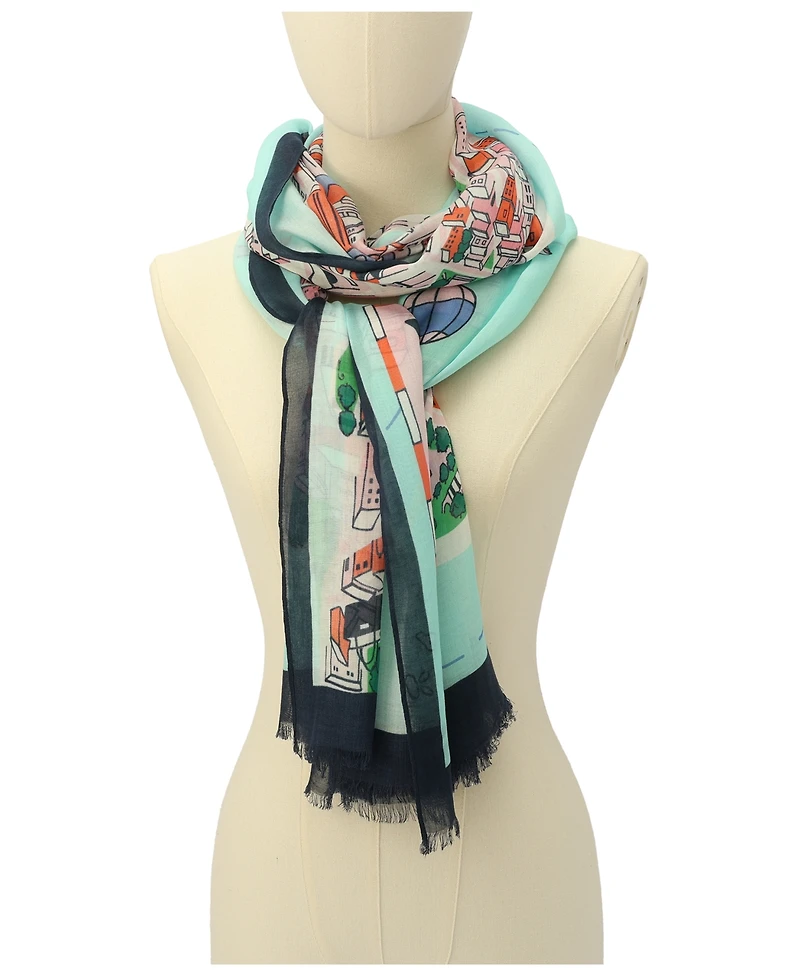Kate Spade New York Women's Map Oblong Scarf