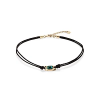 UNOde50 Green Crystal Leather Necklace