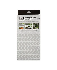 Design Imports Herringbone Print Fridge Liner 6 Pack Set, 24" x 12"