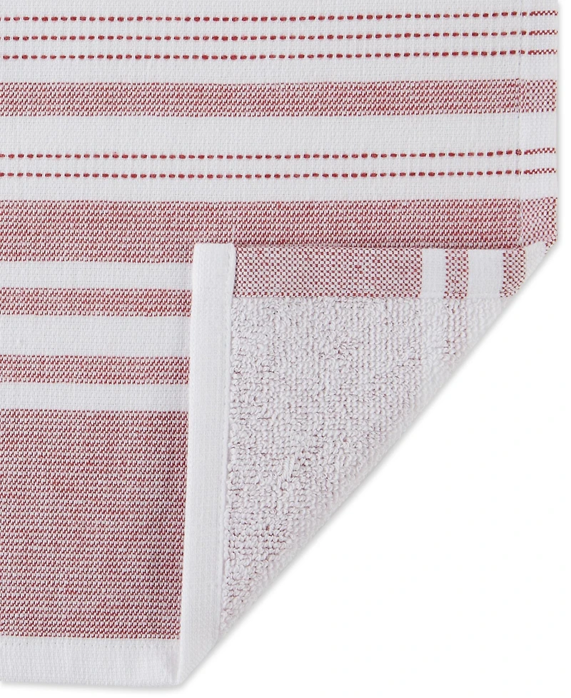 Design Imports Asst French Terry Cotton Dishtowel 3 Pack Set, 18" x 28"