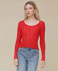 Avec Les Filles Women's Scoop-Neck Pullover Sweater