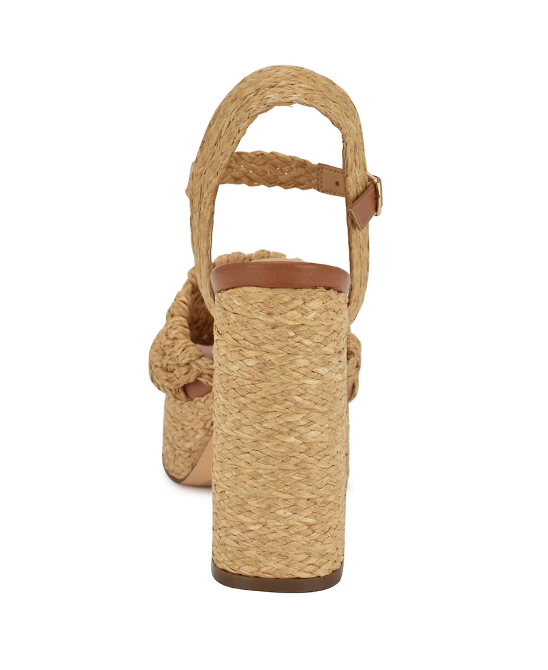 Nine West Women's Vadyn Woven Platform Block Heel Sandals