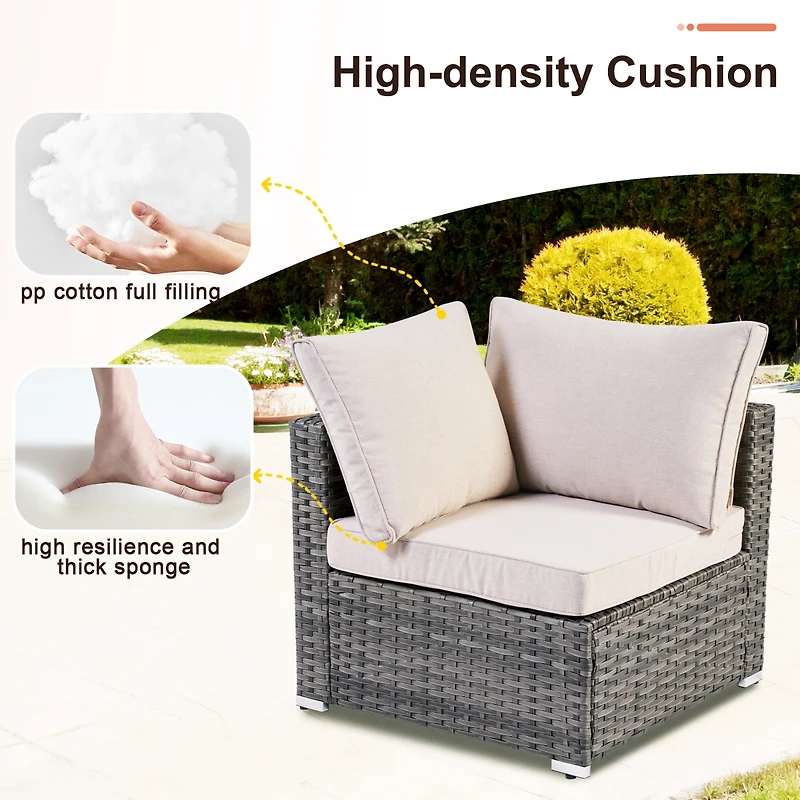 Xizzi 7-Piece Patio Furniture Outdoor Sofa Sets with New Wicker,Cushions and Coffee Table Suitable For patio, garden, backyard, yard balcony,Navy
